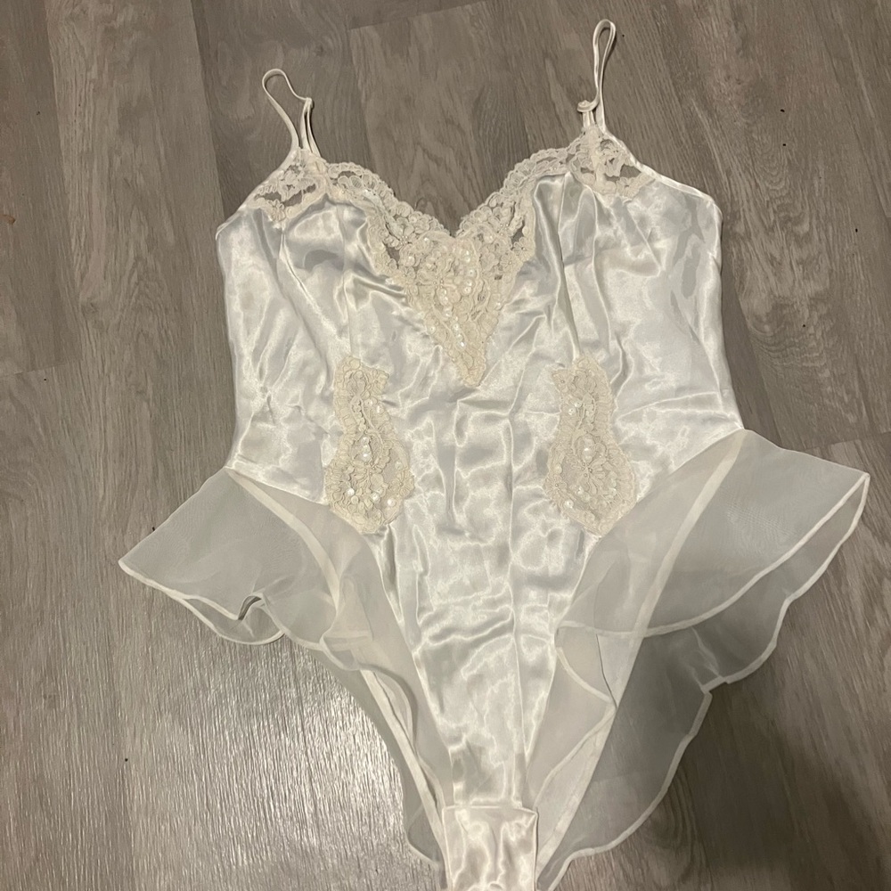 Elegant White Victorias Secret bodysuit